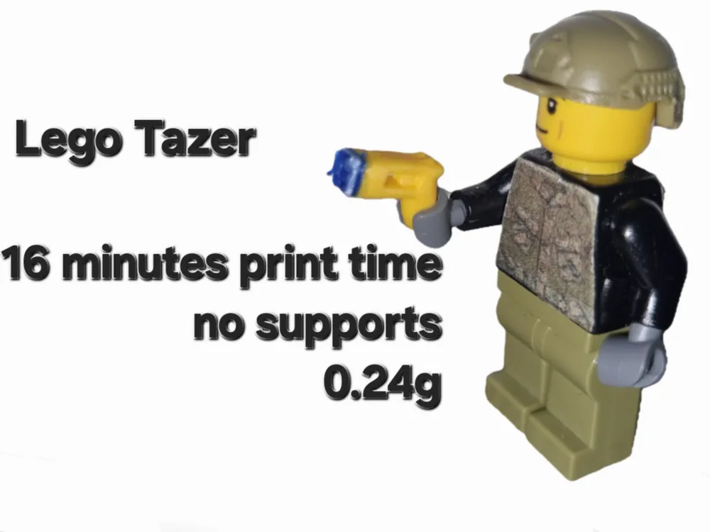 Modelo para impresión 3D: legо tazer. Referencia del modelo original.
