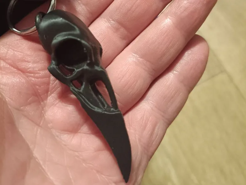 Raven Skull Keychain