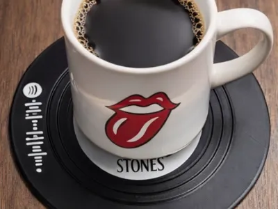 Vinyl records with Spotify code
