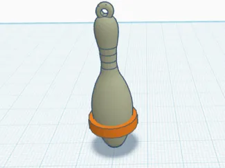 5 pins bowling keychain