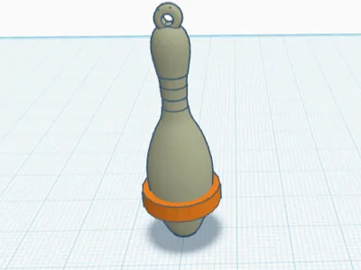 5 pins bowling keychain