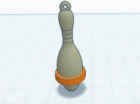 5 pins bowling keychain