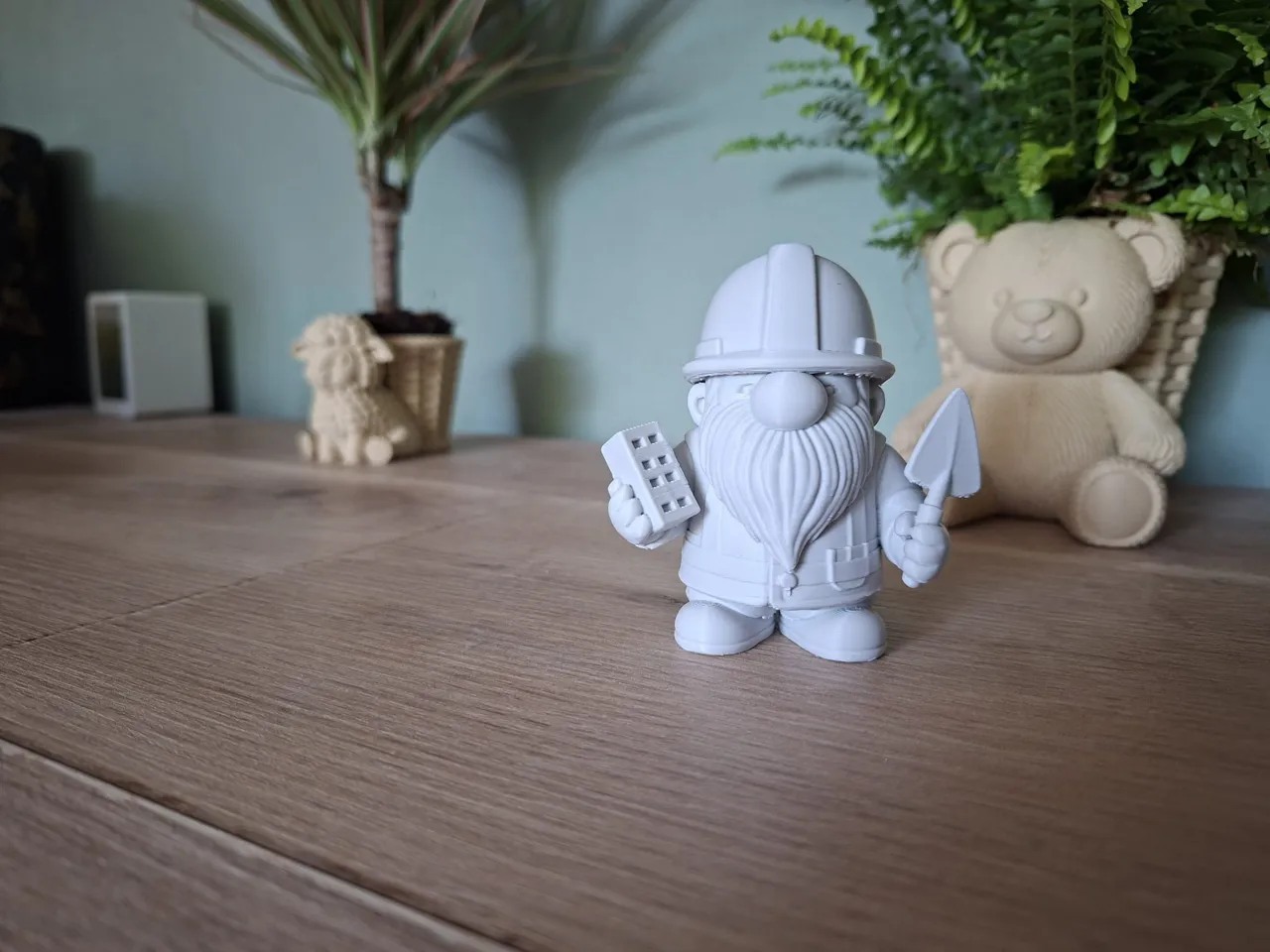 Construction Worker Gnome – Builder Figurine view 2