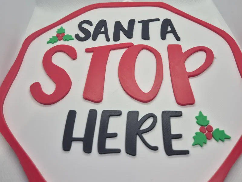 Santa STOP here Weihnachtsschild