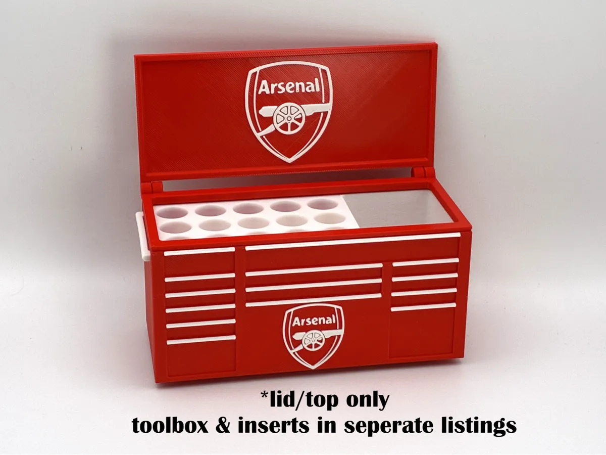 Lid - Arsenal football soccer toolbox desk pen - Free 3D Print Model ...