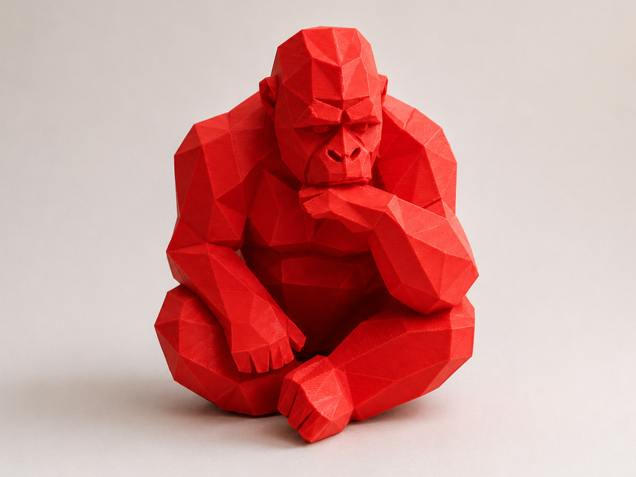 Low Poly Thinking Ape