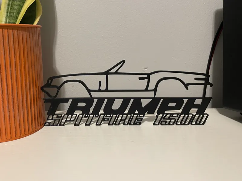 Triumph Spitfire Wall Art with Title
