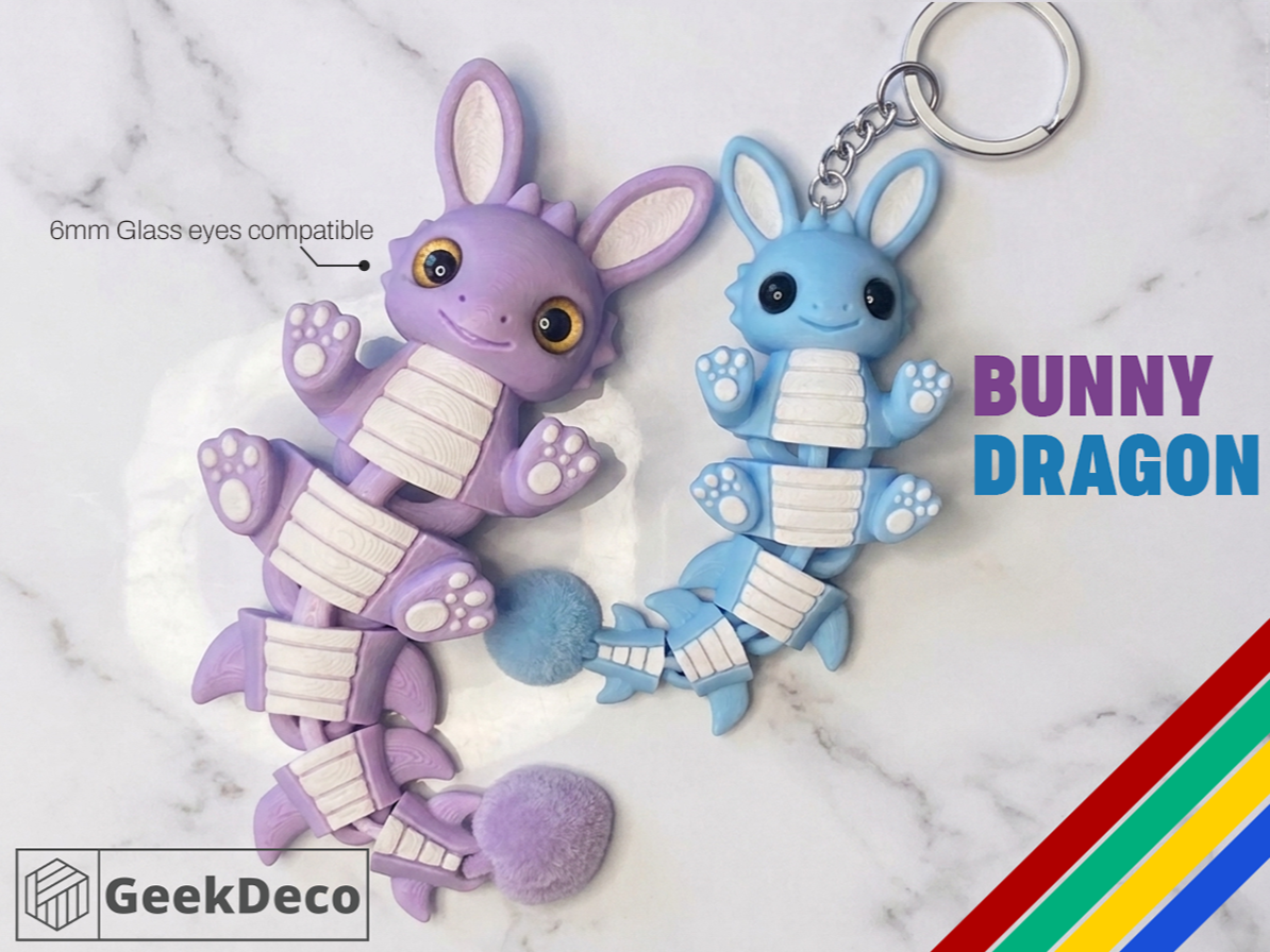 Flexi Bunny Dragon : Keychain