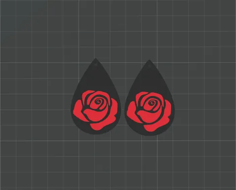 Earrings Rose Droplet Multicolor