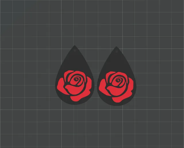 Earrings Rose Droplet Multicolor