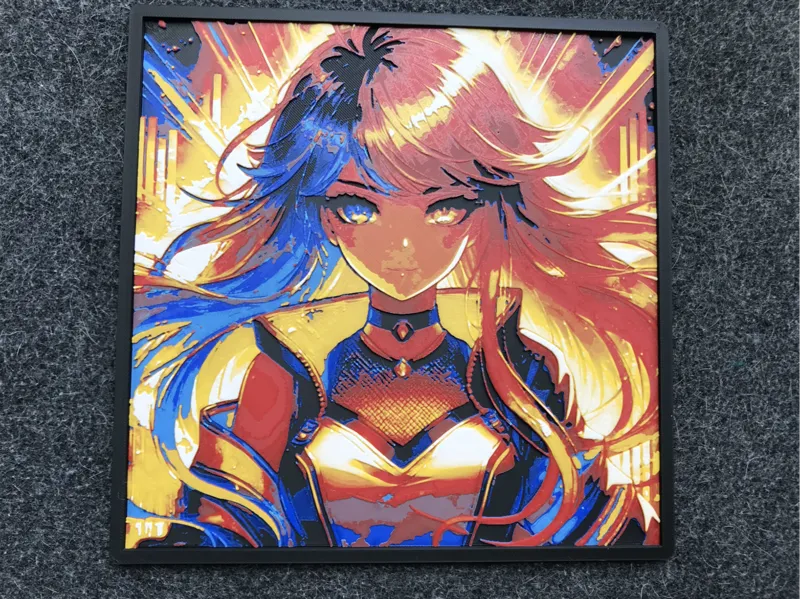 Anime HueForge Artwork – 200 × 200 mm