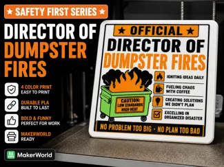 Director of Dumpster Fires | Funny Wall Sign