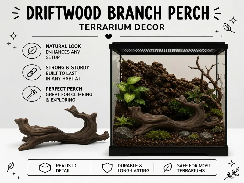 Driftwood Branch Perch – Natural Climbing Accent