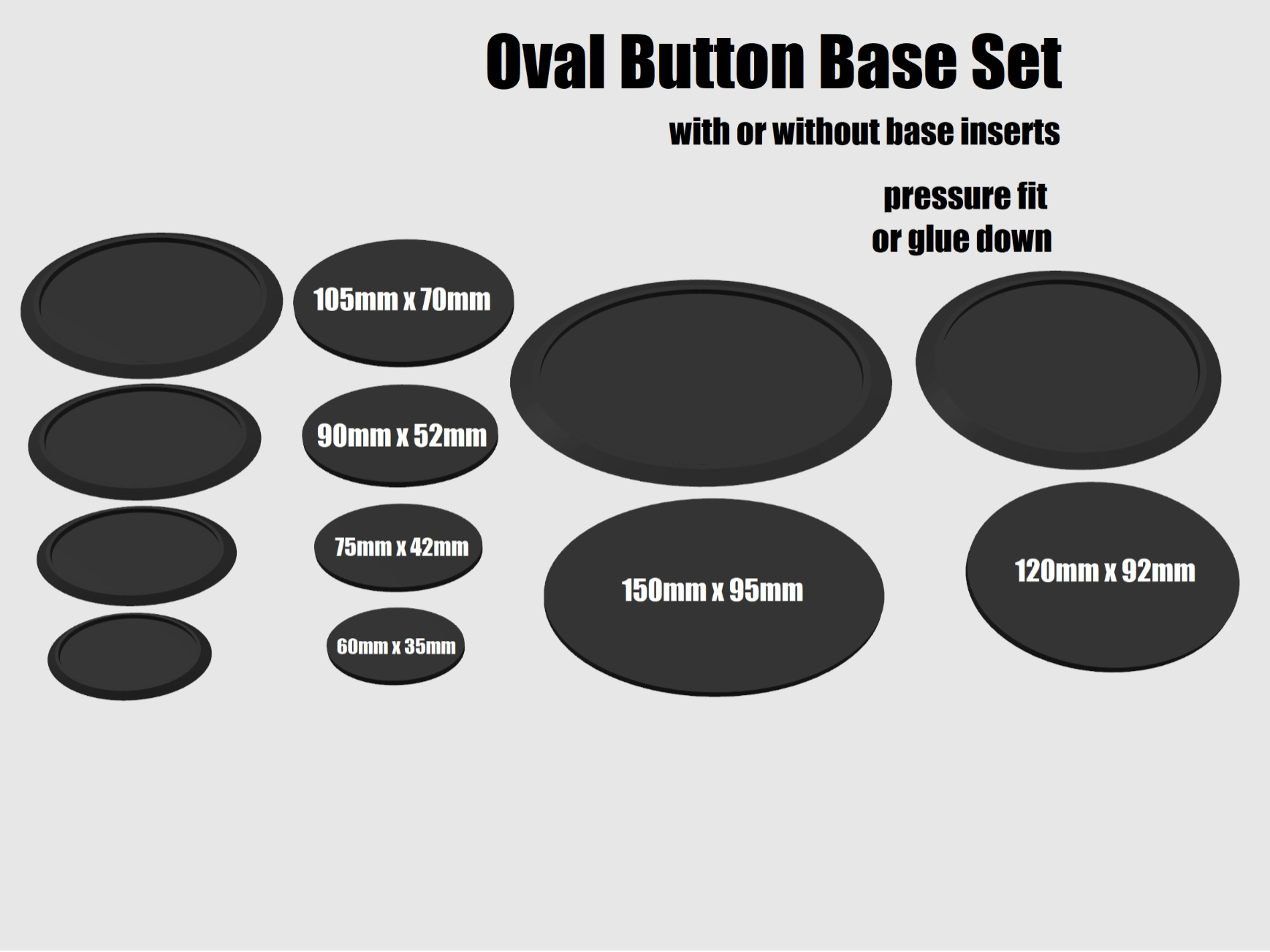 Oval Button Base Set