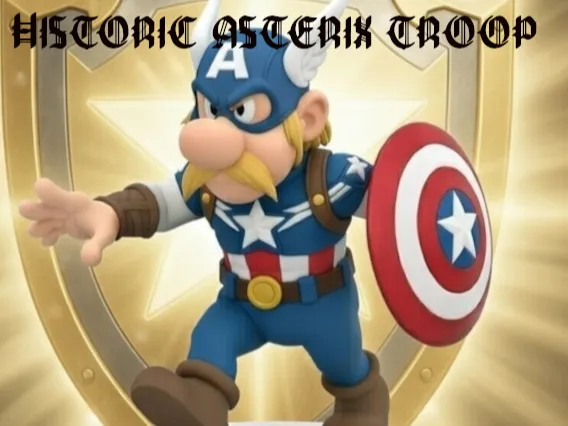 ASTERIX VS CAPT AMERICA OF HISTORIC ASTERIX TROOP