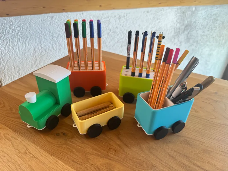Modular Train Desk Organizer - Pen Box