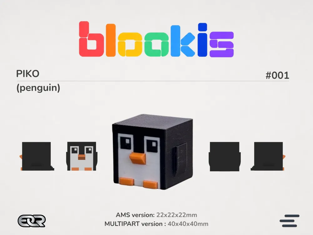 Caja o estuche: Blookis - Piko (penguin) #001. Referencia del modelo original.
