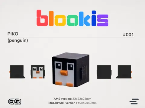 Caja o estuche: Blookis - Piko (penguin) #001 — referencia de MakerWorld