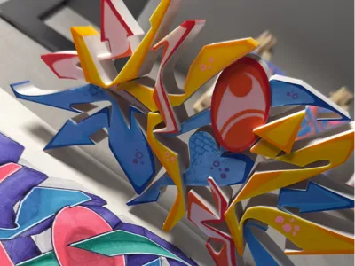GRIM – 3D Wildstyle Graffiti Name Sculpture