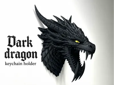 Dark dragon keychain holder