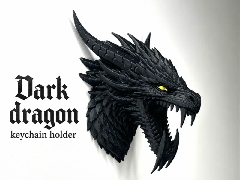 Dark dragon keychain holder