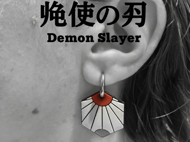 Pendientes Tanjiro Hexagonales - Kimetsu No Yaiba