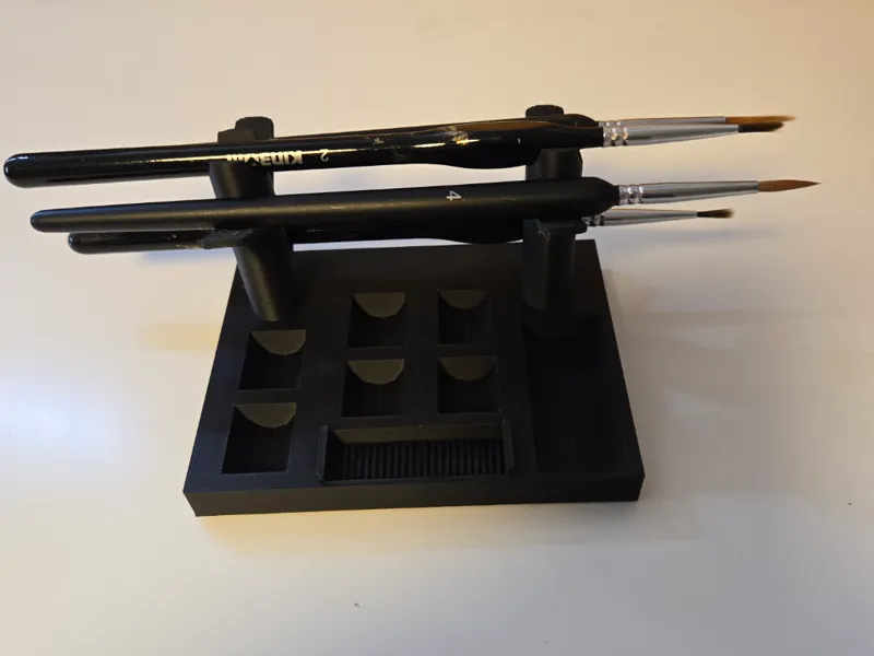 Mini Paint Palette Station with Wipe&Brush Holder