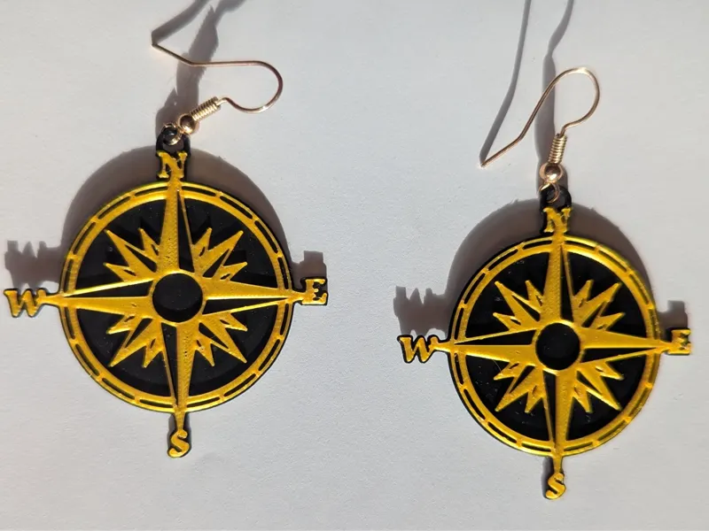 Compass rose earings