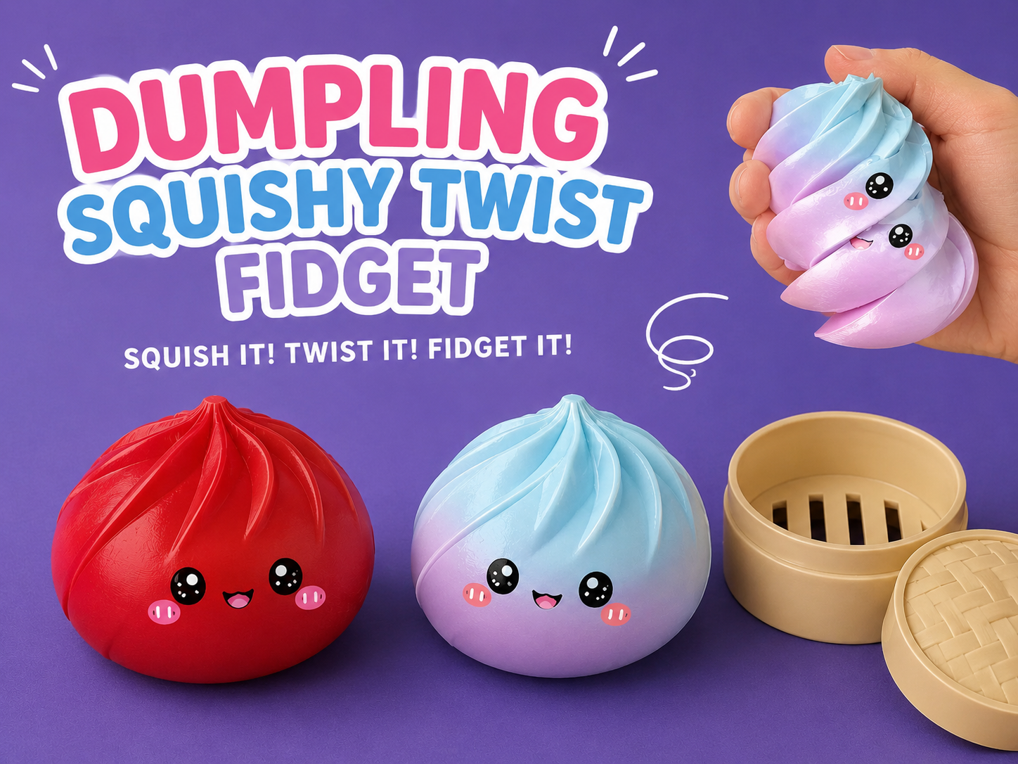 Cute Kawaii Dumpling twist fidget - 1
