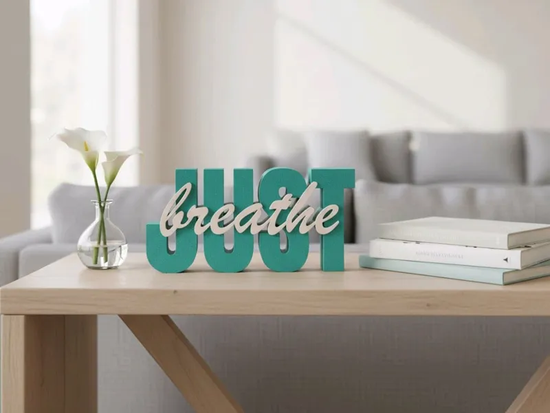 Just Breathe - 2-Part 3D Lettering / Schriftzug