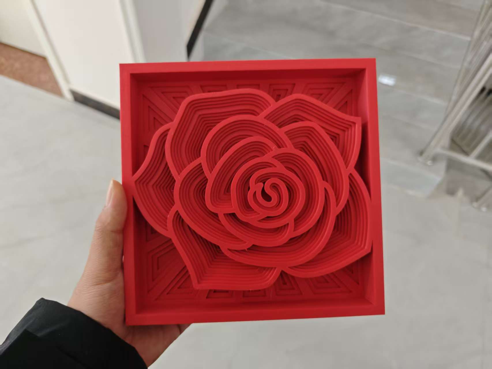 Miniatura 2 do modelo 3D 叠雕玫瑰花-一体打印、无需支撑