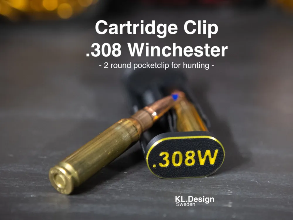 Clip o pieza de sujeción: .308 Winchester 2-round Cartridge Clip. Referencia del modelo original.
