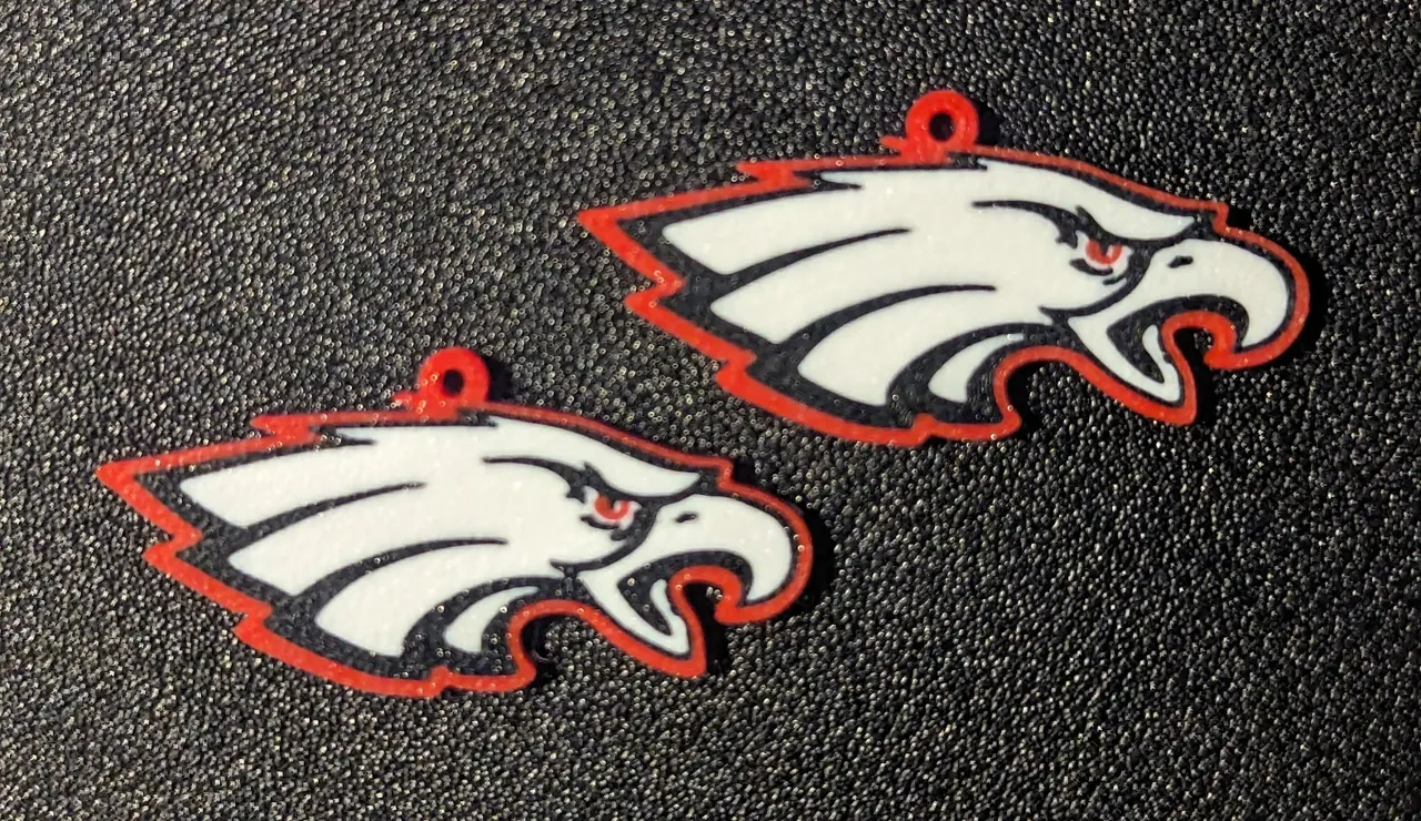 Medium Eagle Head Earrings view 2