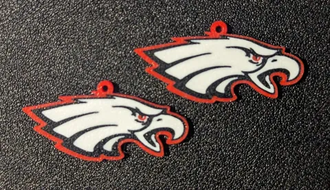 Medium Eagle Head Earrings view 2