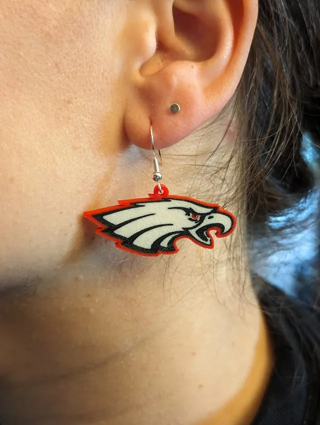 Medium Eagle Head Earrings