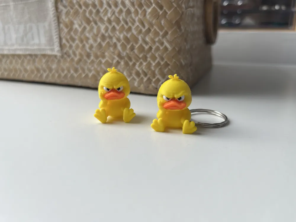 Printable Grumpy Grumpy Duck Keychain with or without support - Free 3D Print Model ...