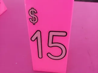 $15 Table Top Price Sign