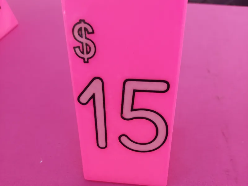 $15 Table Top Price Sign