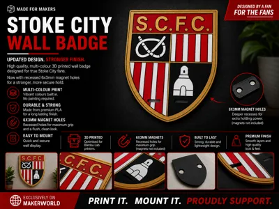 Stoke City Badge 1977-89 Wall Mountable