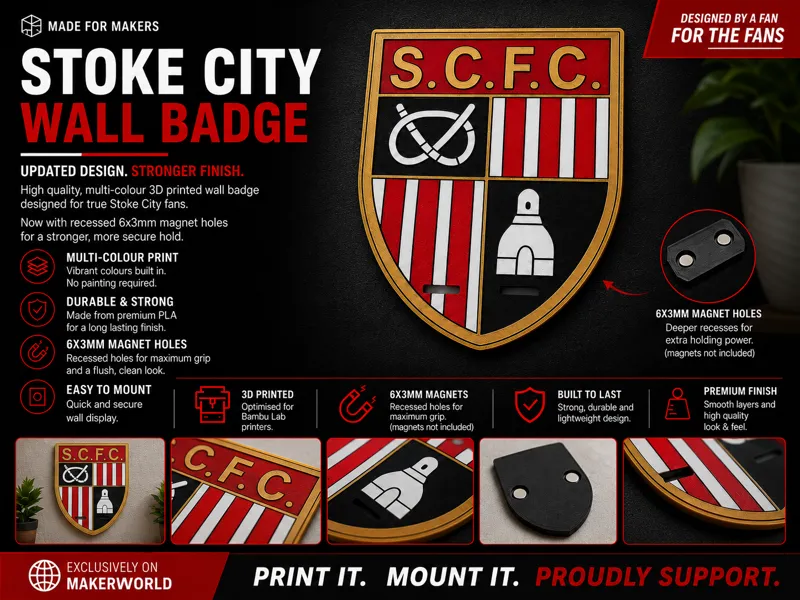 Stoke City Badge 1977-89 Wall Mountable