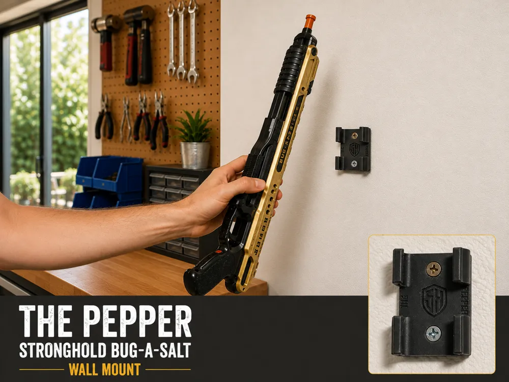 Soporte: The Pepper – Stronghold Bug-A-Salt Wall Mount. Referencia del modelo original.