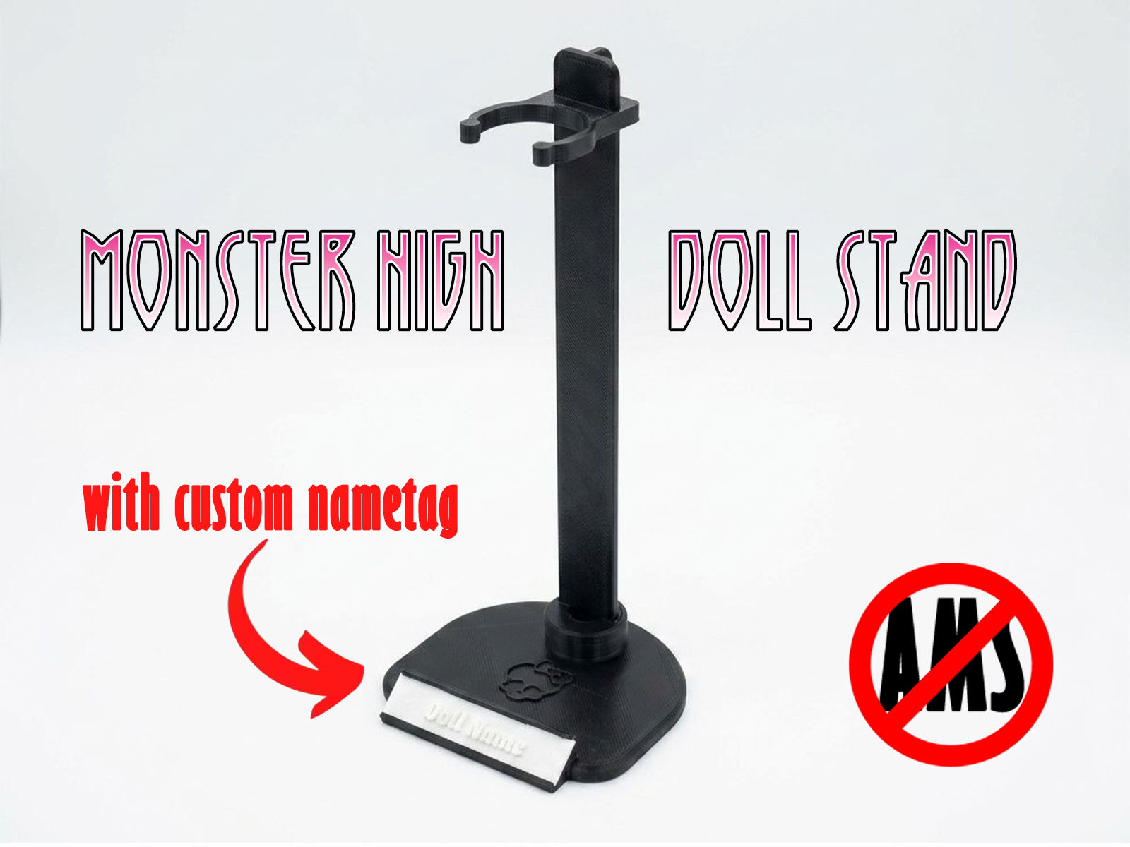 Monster High Doll Stand with Custom Nameplate