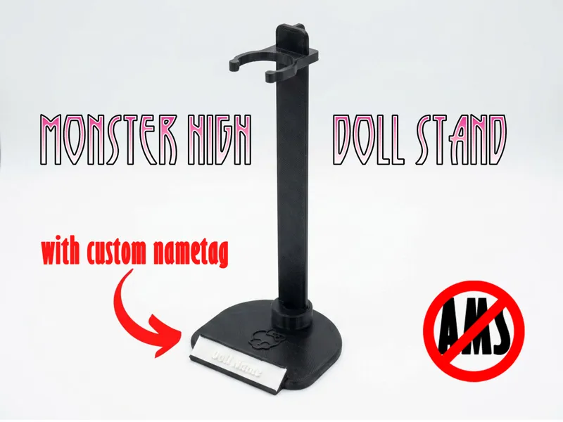 Monster High Doll Stand with Custom Nameplate