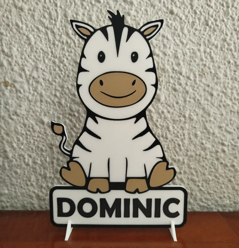 DECORATIVE ZEBRA SIGN WITH BRACKETS (EDITABLE)