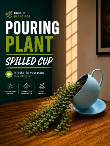Modelo para impresión 3D: Pouring Plant - Spilled Cup — vista de referencia 2