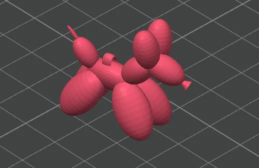Balloon dog earrings view 2