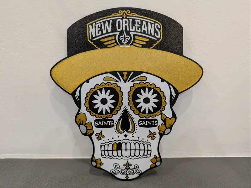 New Orleans Saints Sugar Skull with Basecap