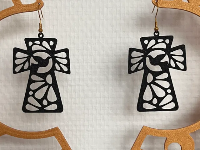 Earrings - Dove and Cross