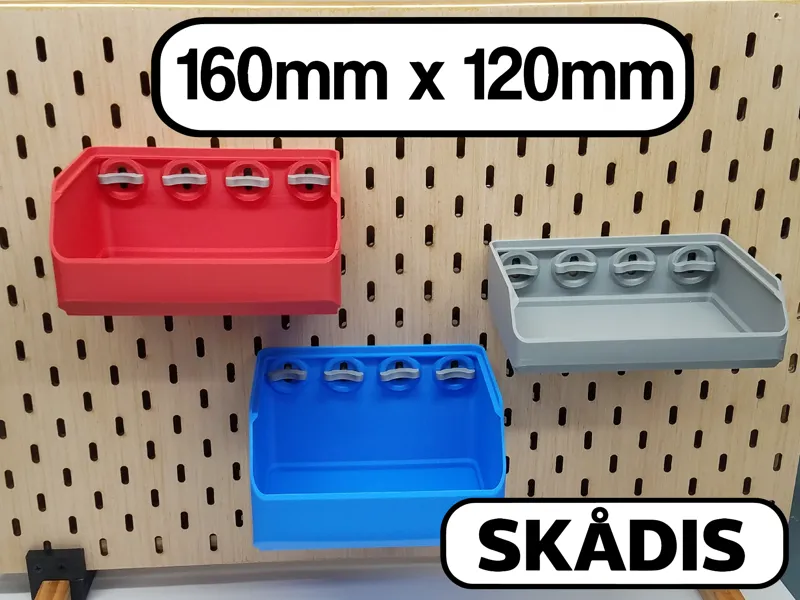 Skadis Bins / Skadis Containers (160mmx120mm)