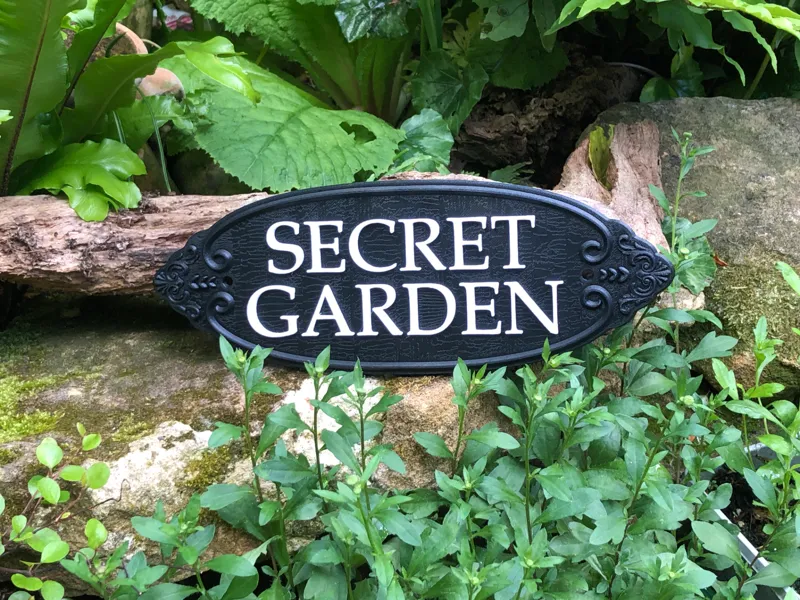 Secret Garden Sign with Blank Template